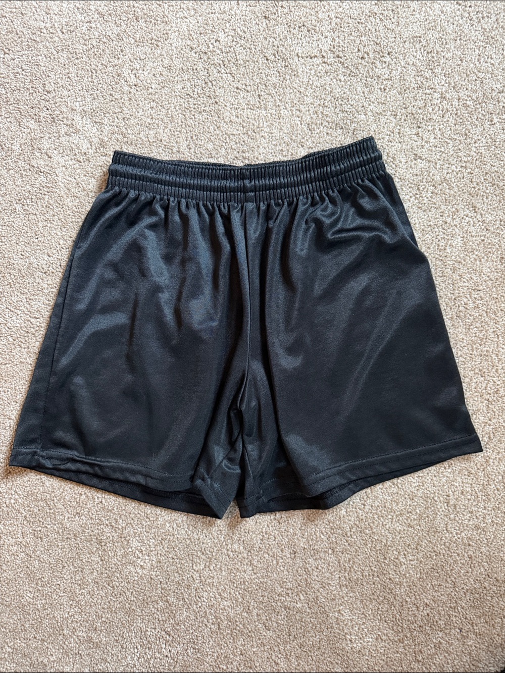 Kids Black Athletic Shorts with Elastic Waistband